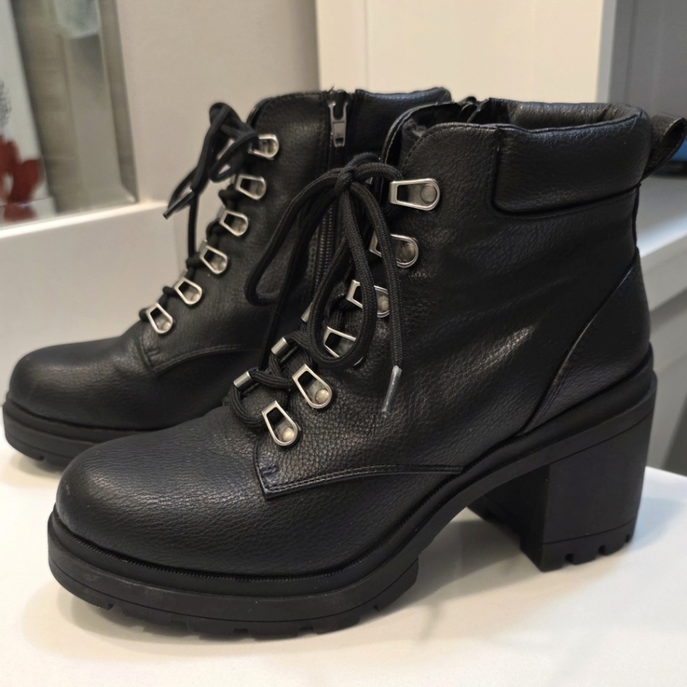 No Boundaries Black Lace Up Boots